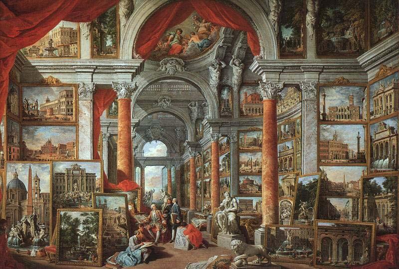 Giovanni Paolo Pannini Picture gallery with views of modern Rome oil painting picture